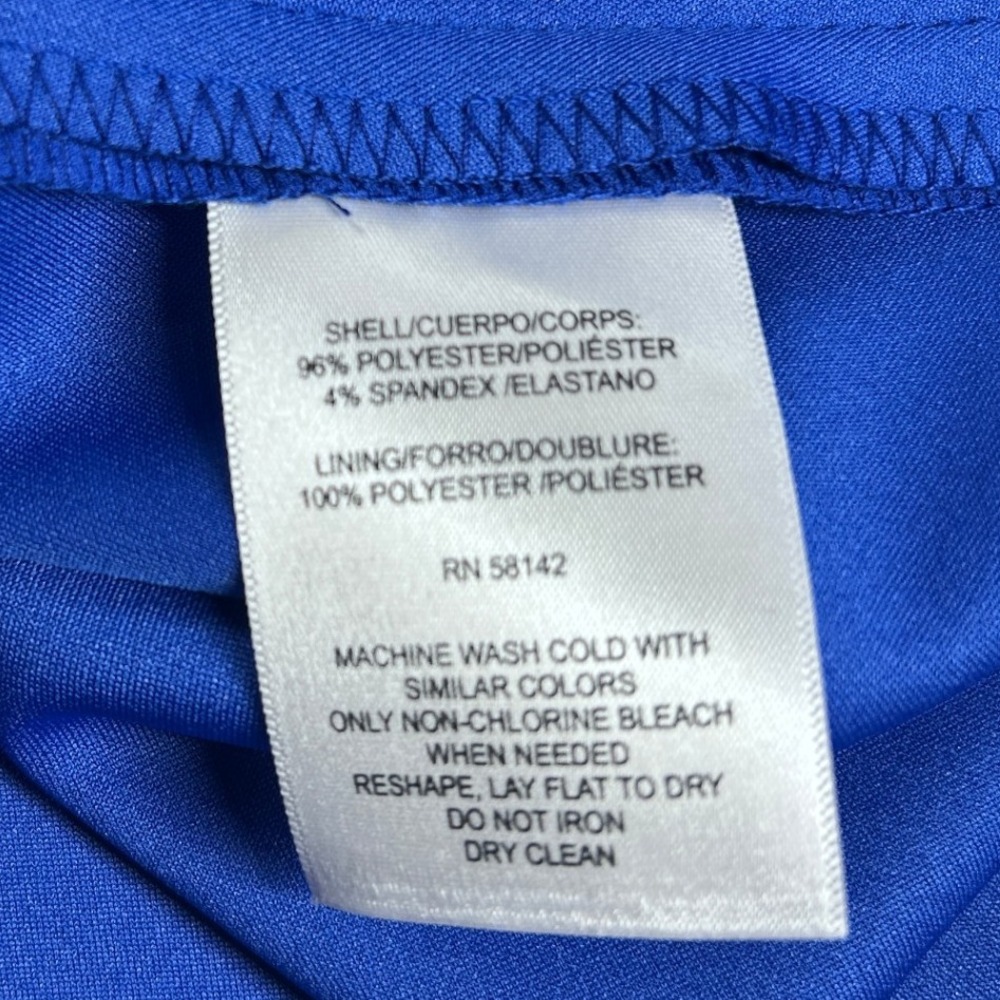 London Style Collection Cobalt Blue Bow Neck Short Sleeve Flare Dress Sz 10 NEW - Picture 12 of 13